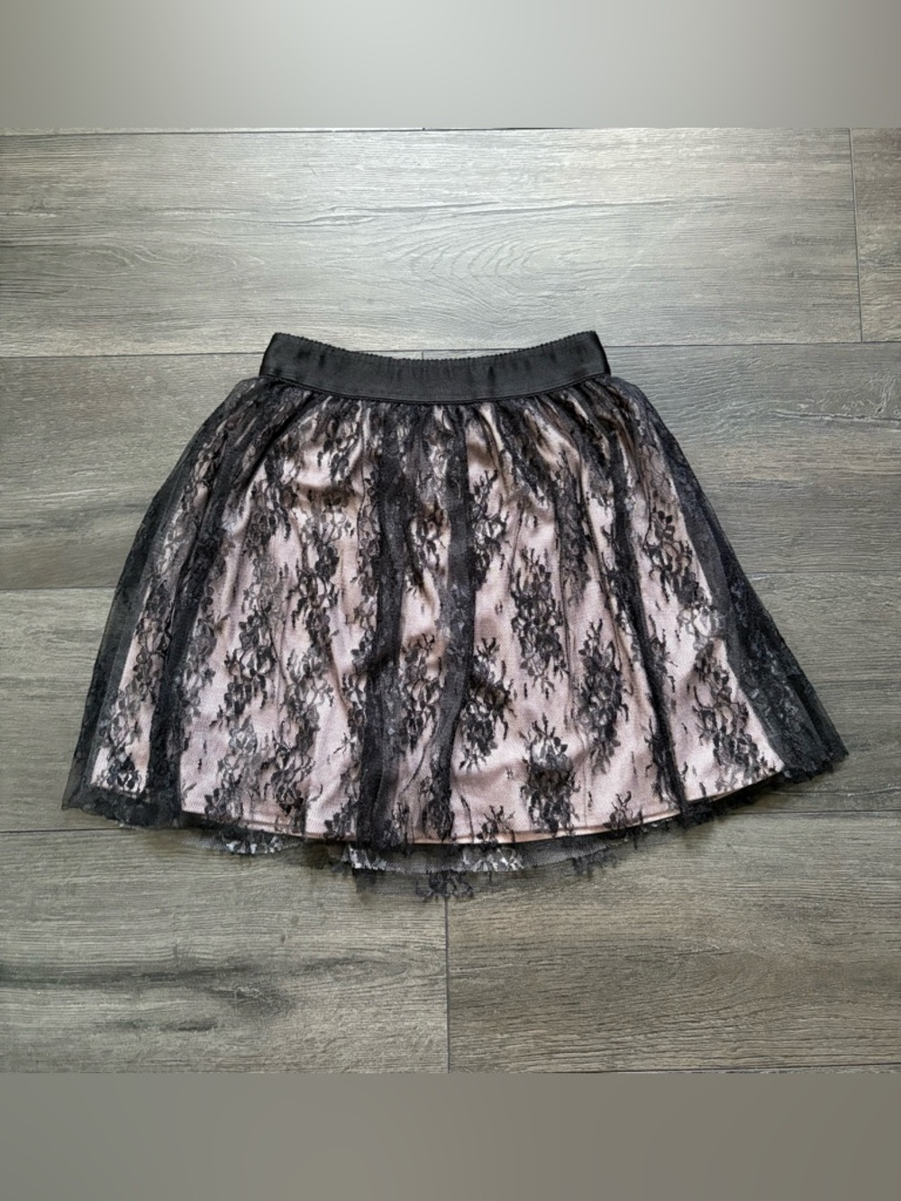 Garage Womens Black Floral Lace Mini Skirt Whimsigoth Coquette Size XS